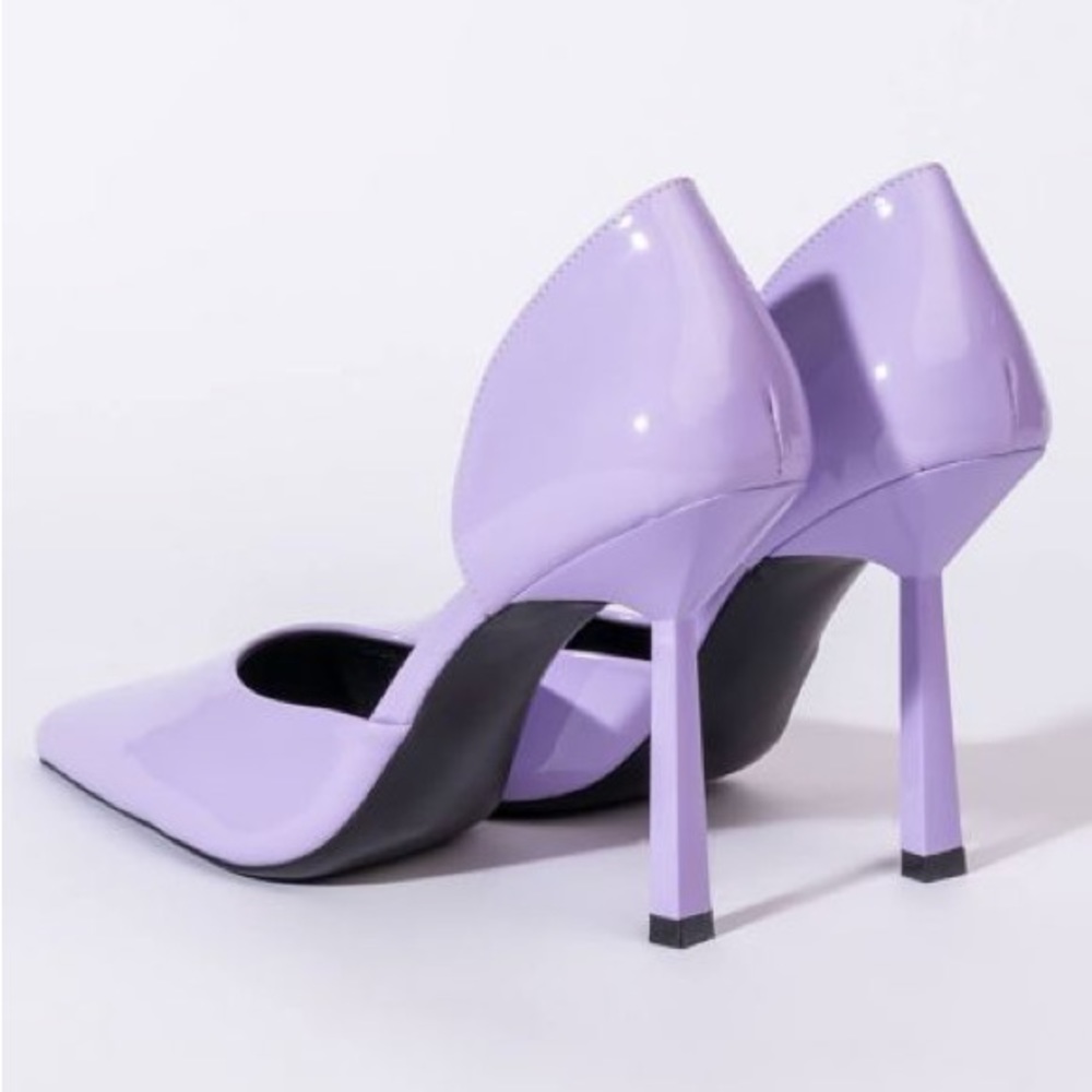Azalea Wang Purple Vegan Patent Leather D’Orsay Stiletto Pump - Picture 5 of 5